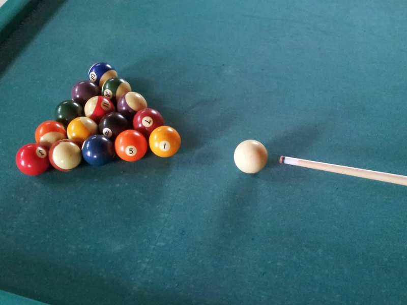 American billiard balls in a triangle